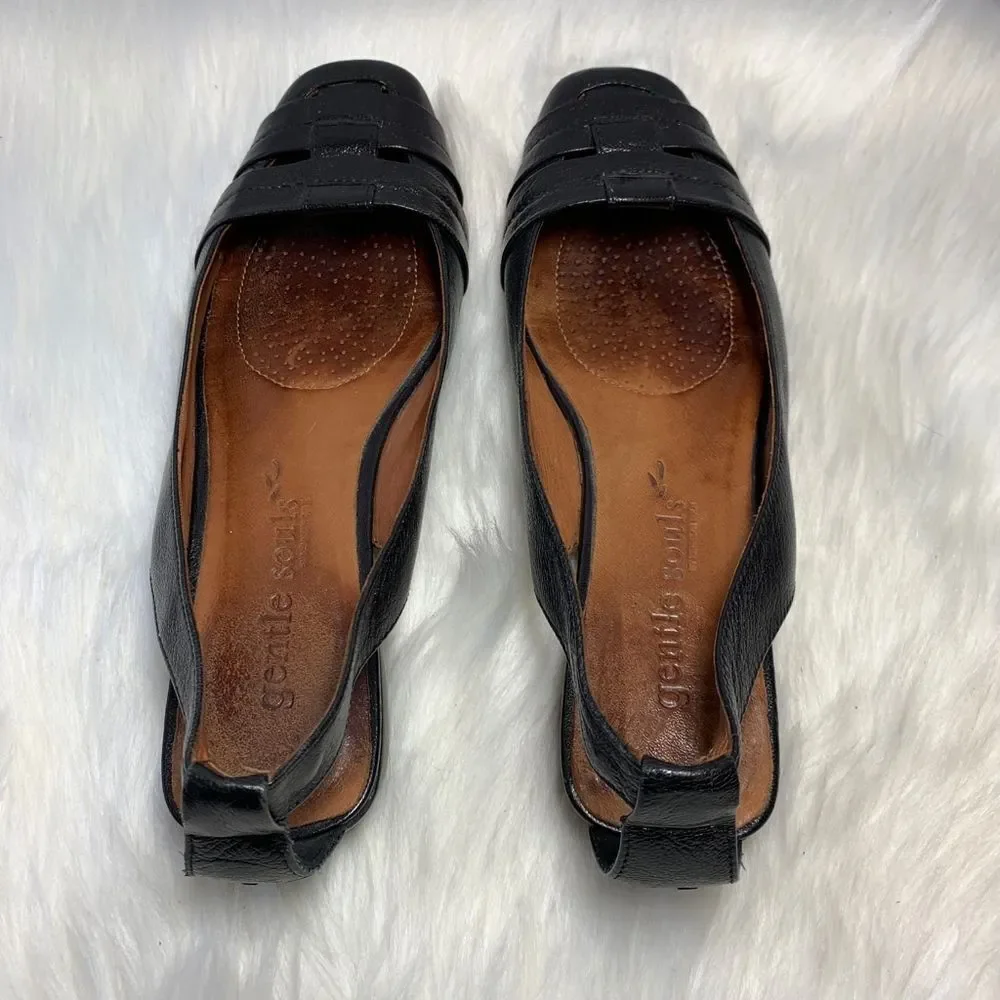 Gentle Souls It's So Fun Black Wedge Flats Sz 8.5 - Picture 3 of 6